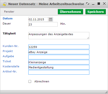 Arbeitszeitnachweis erfassen Arbeitszeitnachweis erfassen