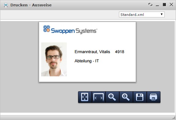Ausweis Vorlage Vorderseite