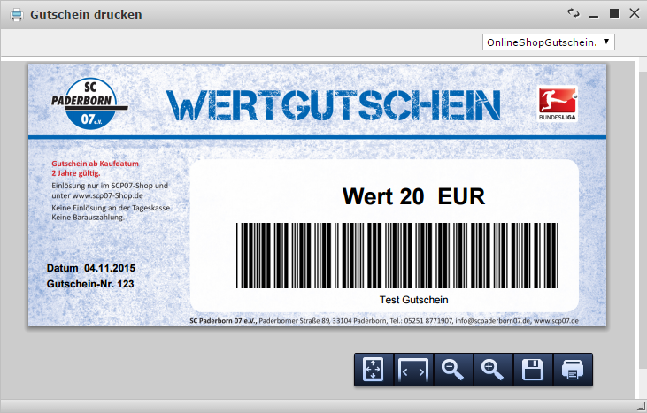 Gutschein drucken