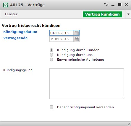 Vertrag kündigen